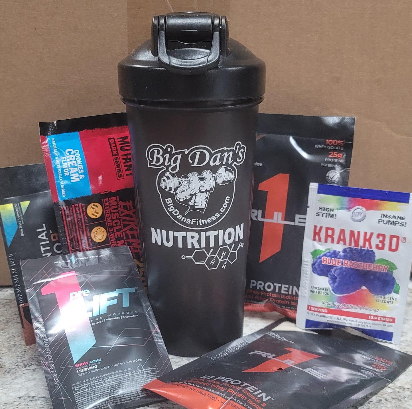 Samples & Big Dan Brand Shaker