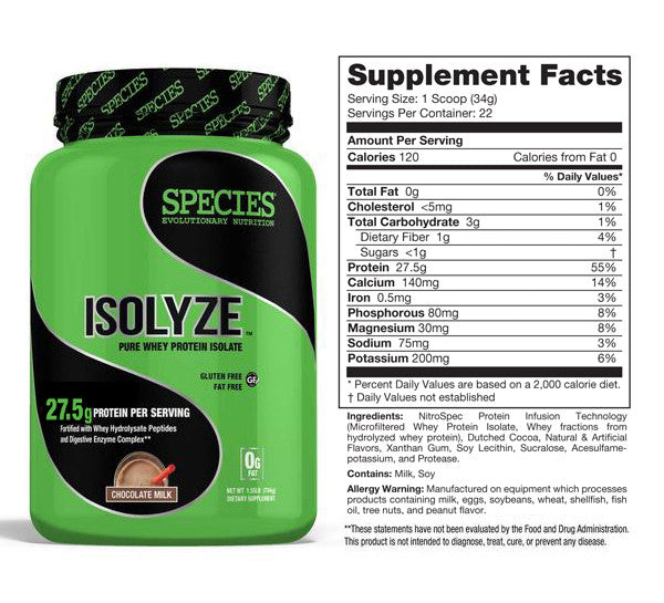 Isolyze, Species isolyze, Lowest price, Free shipping, On sale, Dave Palombo, bodybuilding, whey protein isolate,