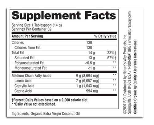 Coconut Oil, 16 oz, Nature's Way