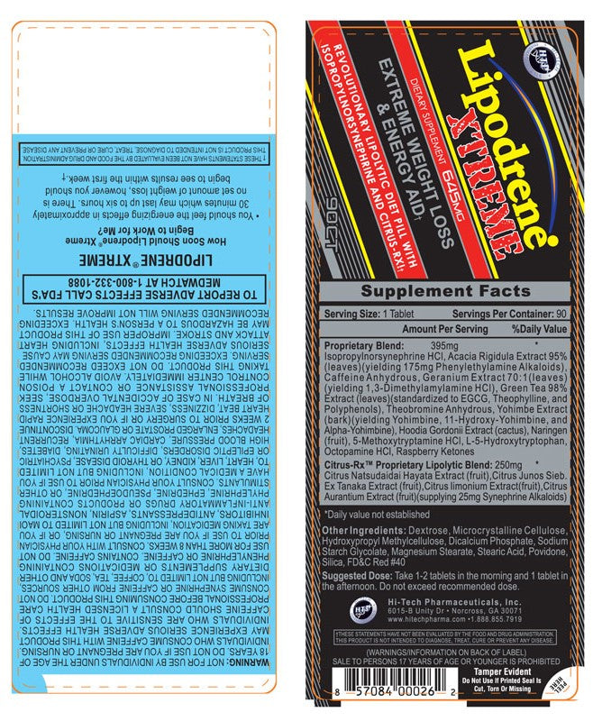 Hi-Tech Pharmaceuticals Lipodrene Xtreme 90 ct