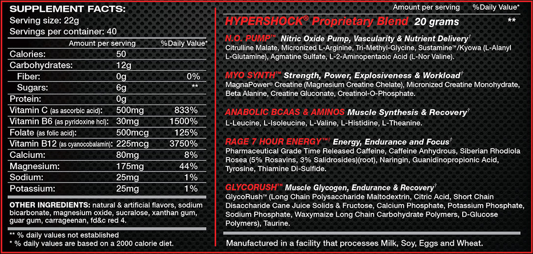 Myogenix HyperShock Rage 40 Serv.