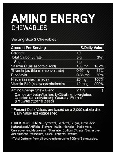 Essential AmiN.O. Energy Chewables, Optimum