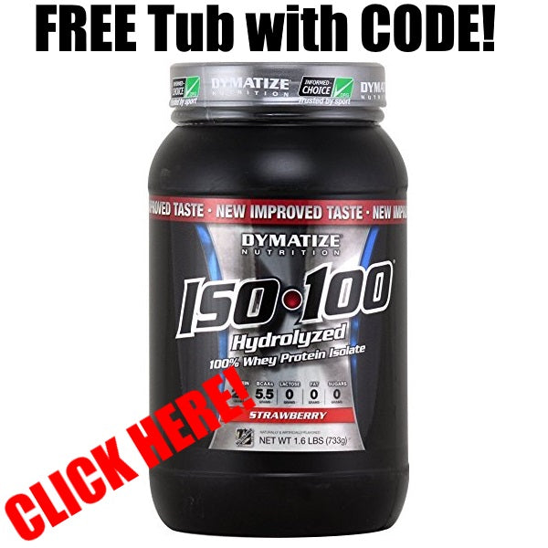 Dymatize, ISO-100 1.6lb, FREE with CODE!