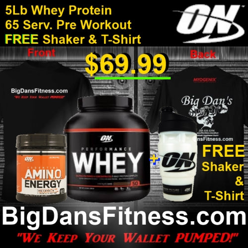 Optimum Nutrition Deals + FREE Shaker & T-Shirt!