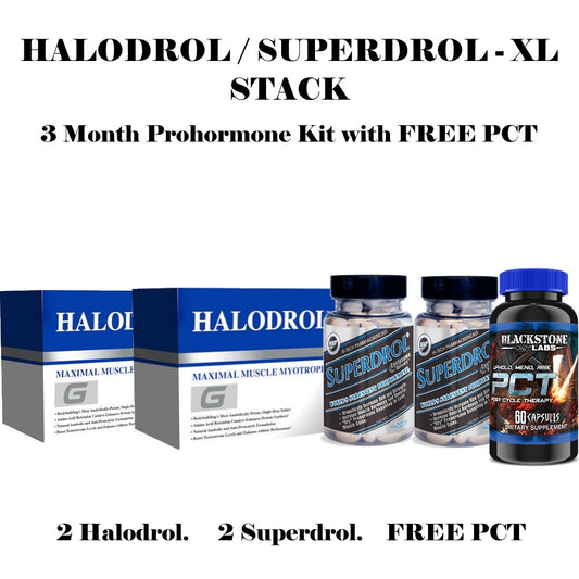 HALODROL - SUPERDROL XL STACK + FREE PCT