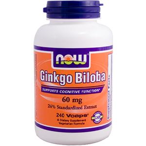 Ginkgo Biloba, Now, 60 caps