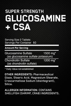 Glucosamine + CSA, 120 tablets, Optimum Nutrition